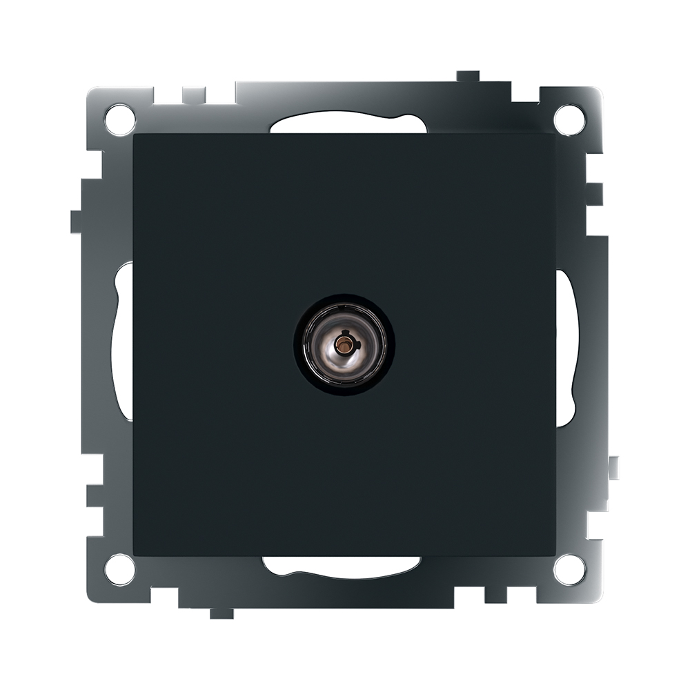 Розетка телев. 1-местная (механизм), 75 Ом, 5-862МГц, STEKKER серия Катрин, GLS00-7108-05, черный - изображение №1