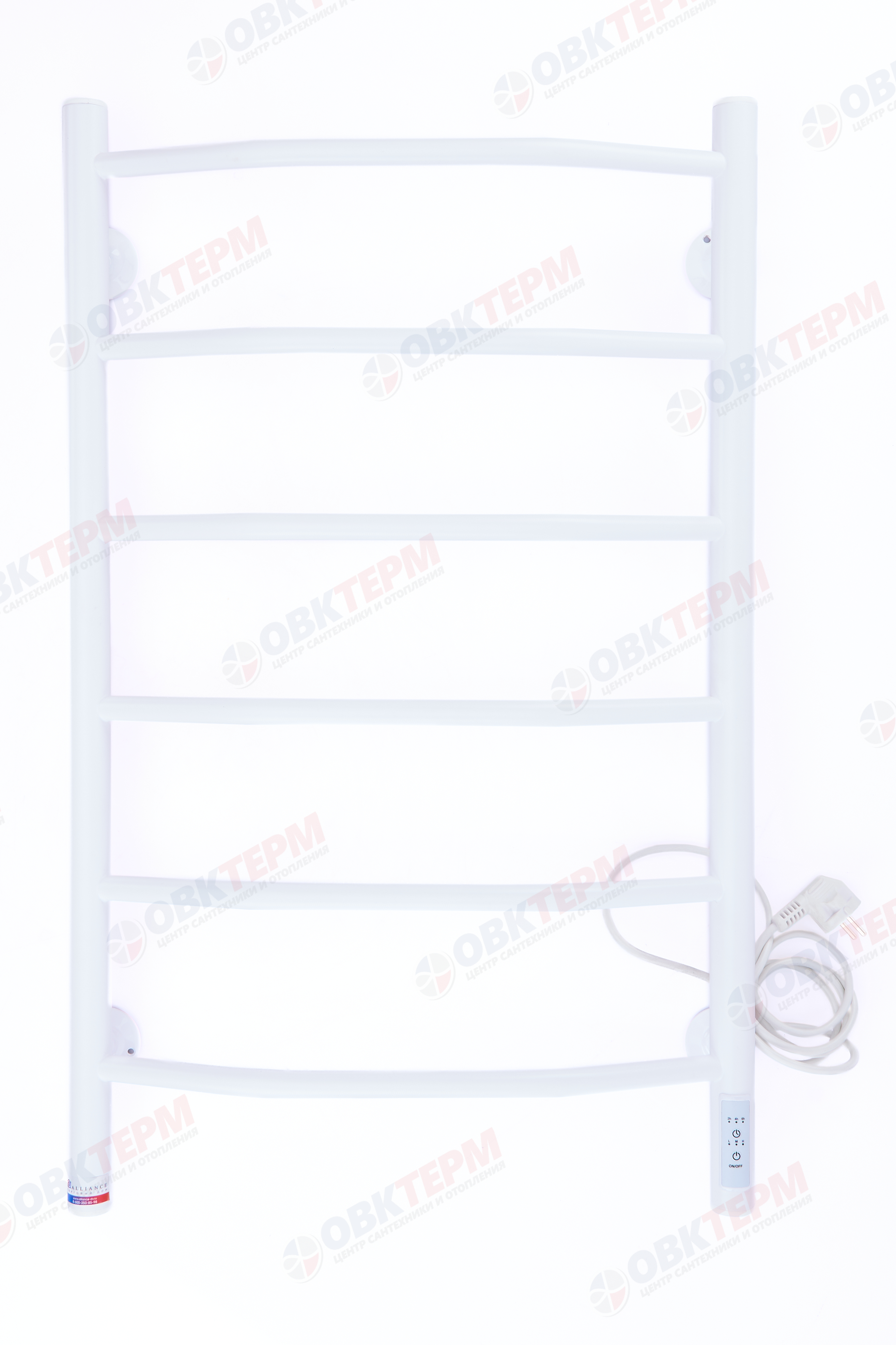 Полотенцесушитель электрический ТДА ЛНК - Э 1" 50 х 80 Л, 6 перекладин, термор. справа, Белый АДВ - миниатюра №2