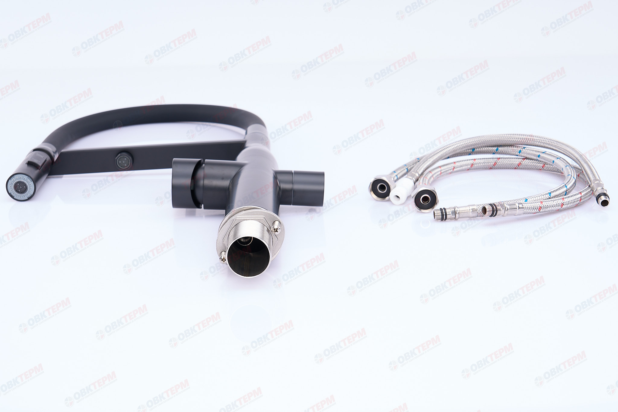 Смеситель д/кухни под ФИЛЬТР MIXXUS VTM-021 REFL нерж/сталь (черный излив) (10 шт/ящ) - миниатюра №5