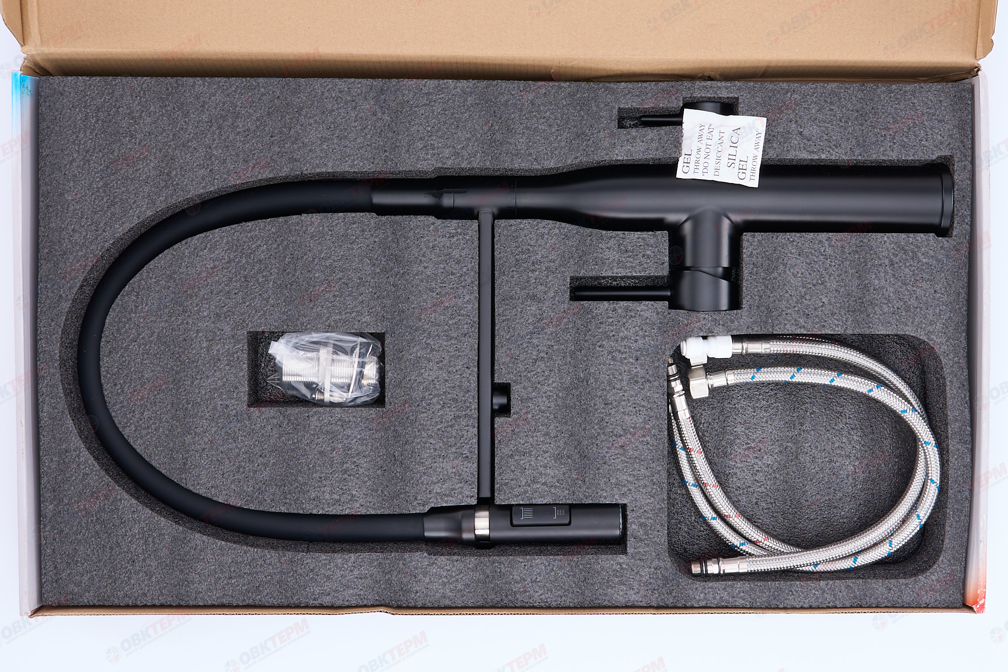 Смеситель д/кухни под ФИЛЬТР MIXXUS VTM-021 REFL нерж/сталь (черный излив) (10 шт/ящ) - миниатюра №6