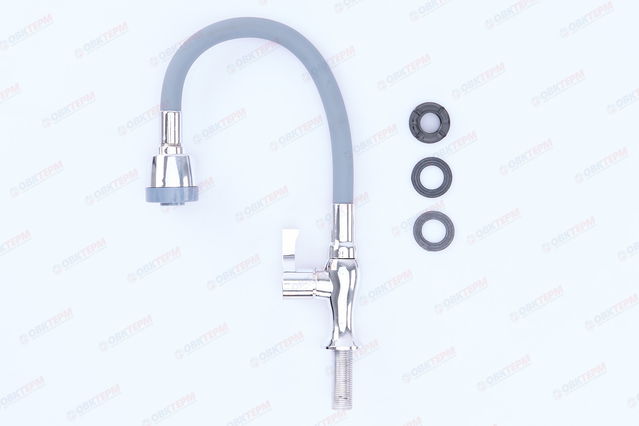 Смеситель моно BRIMIX 6633 серый /гибкий излив /для холодной воды /ABS-пластик - миниатюра №3