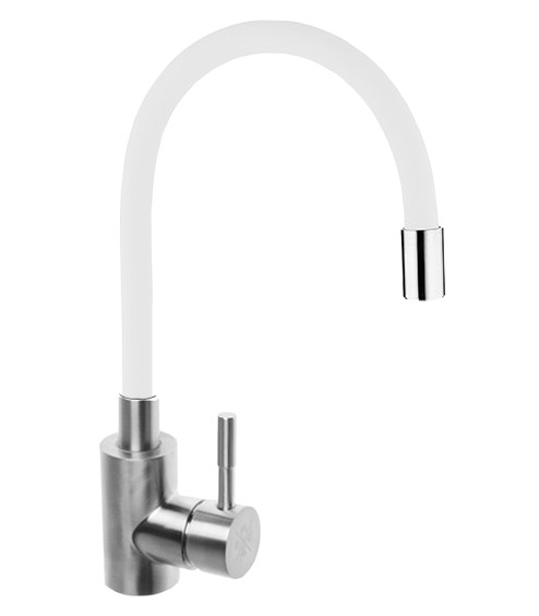 Смеситель д/кухни нерж/сталь MIXXUS SUS-011 REFL.WHITE (БЕЛЫЙ) Ø40 (20 шт/ящ) - Изображение №2