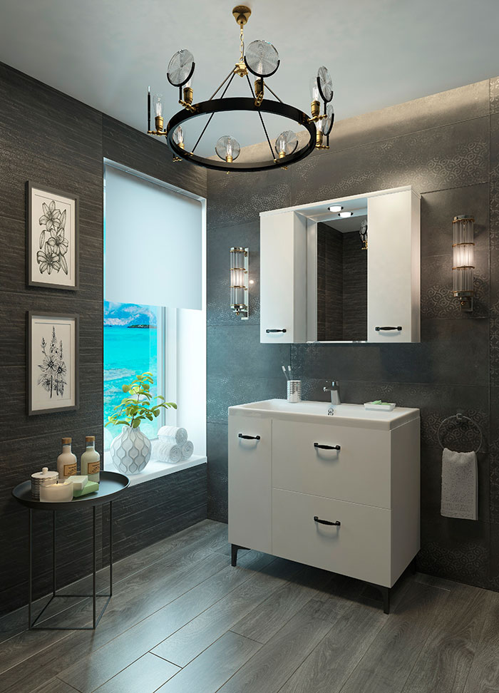 Зеркало EvaGold 80 "Quadro" цвет белый - миниатюра №3