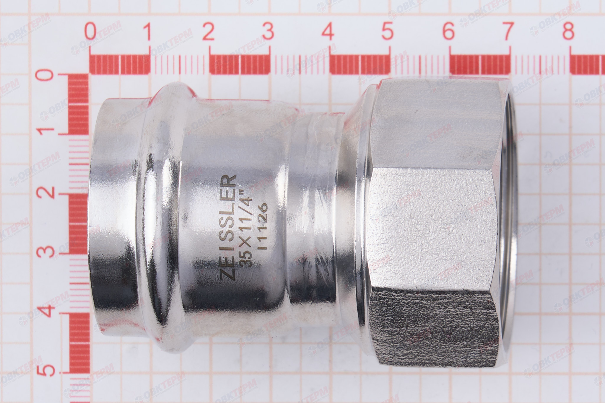 Муфта пресс из нерж.ст.  35 х 1 1/4"В   TIM  (40/5) - Изображение №5