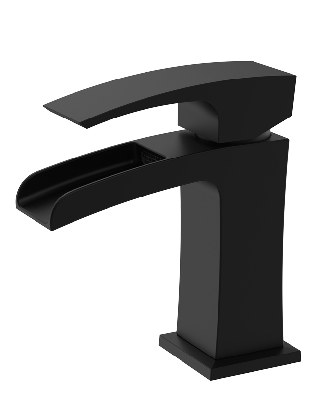 Смеситель д/умывальника KOER KB-14007-05 водопад  (Цвет черный) (8шт/ящ) - Изображение №1