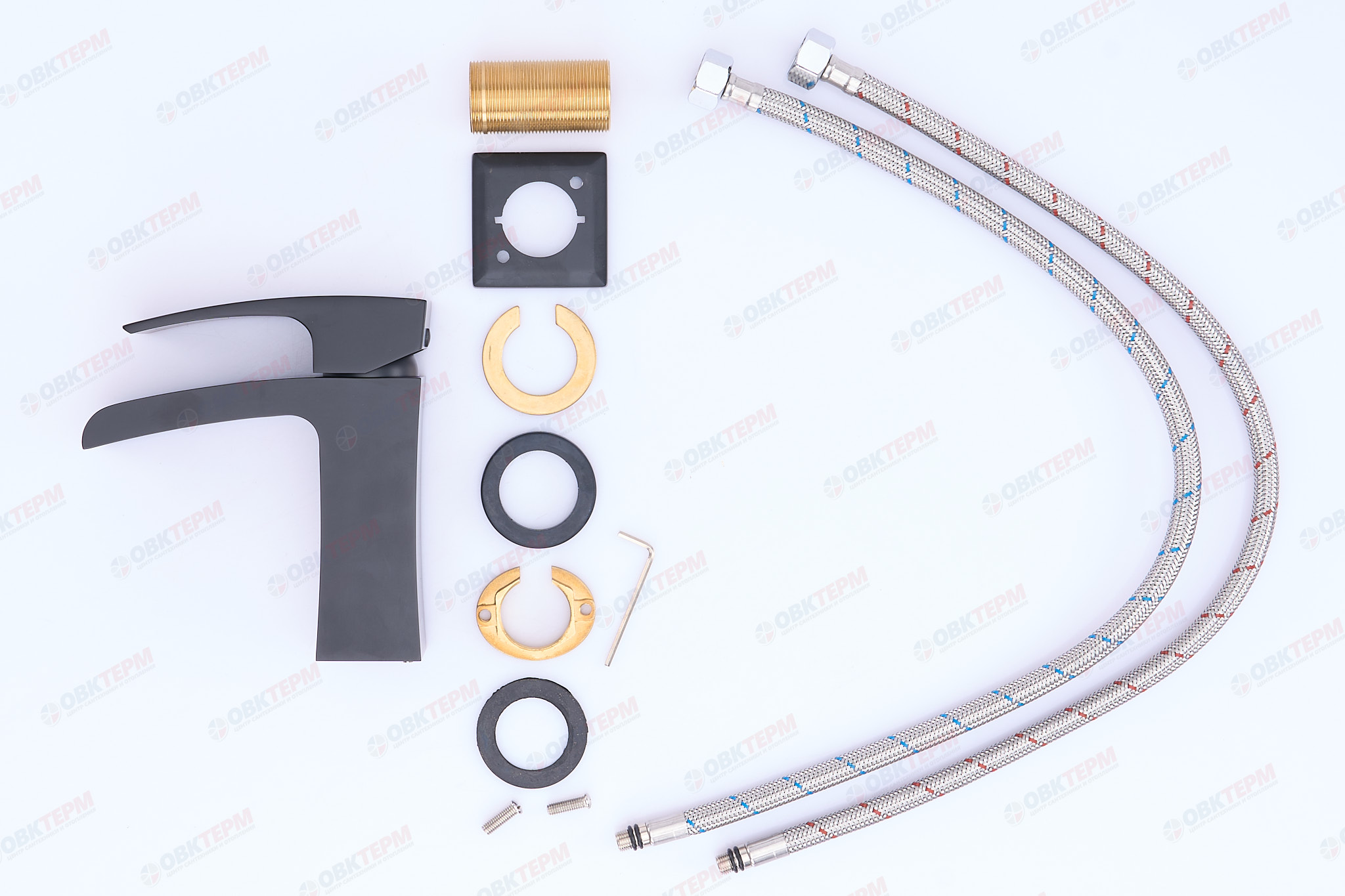 Смеситель д/умывальника KOER KB-14007-05 водопад  (Цвет черный) (8шт/ящ) - Изображение №4