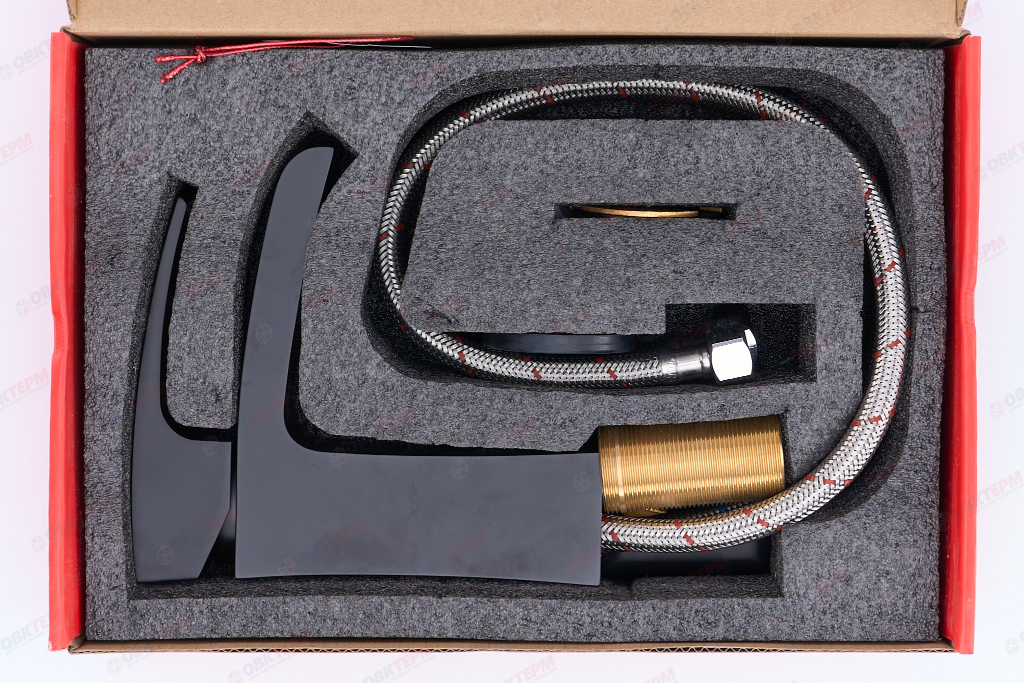 Смеситель д/умывальника KOER KB-14007-05 водопад  (Цвет черный) (8шт/ящ) - миниатюра №6