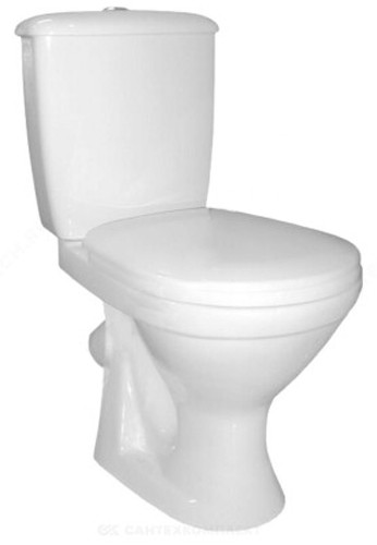 Унитаз-компакт ОК "ЭЛИССА ОПТИМА" (косой выпуск, 1 режим, крышка ПП, НИЖ., ПОДКЛ.)  750x390x670 мм - Изображение №1